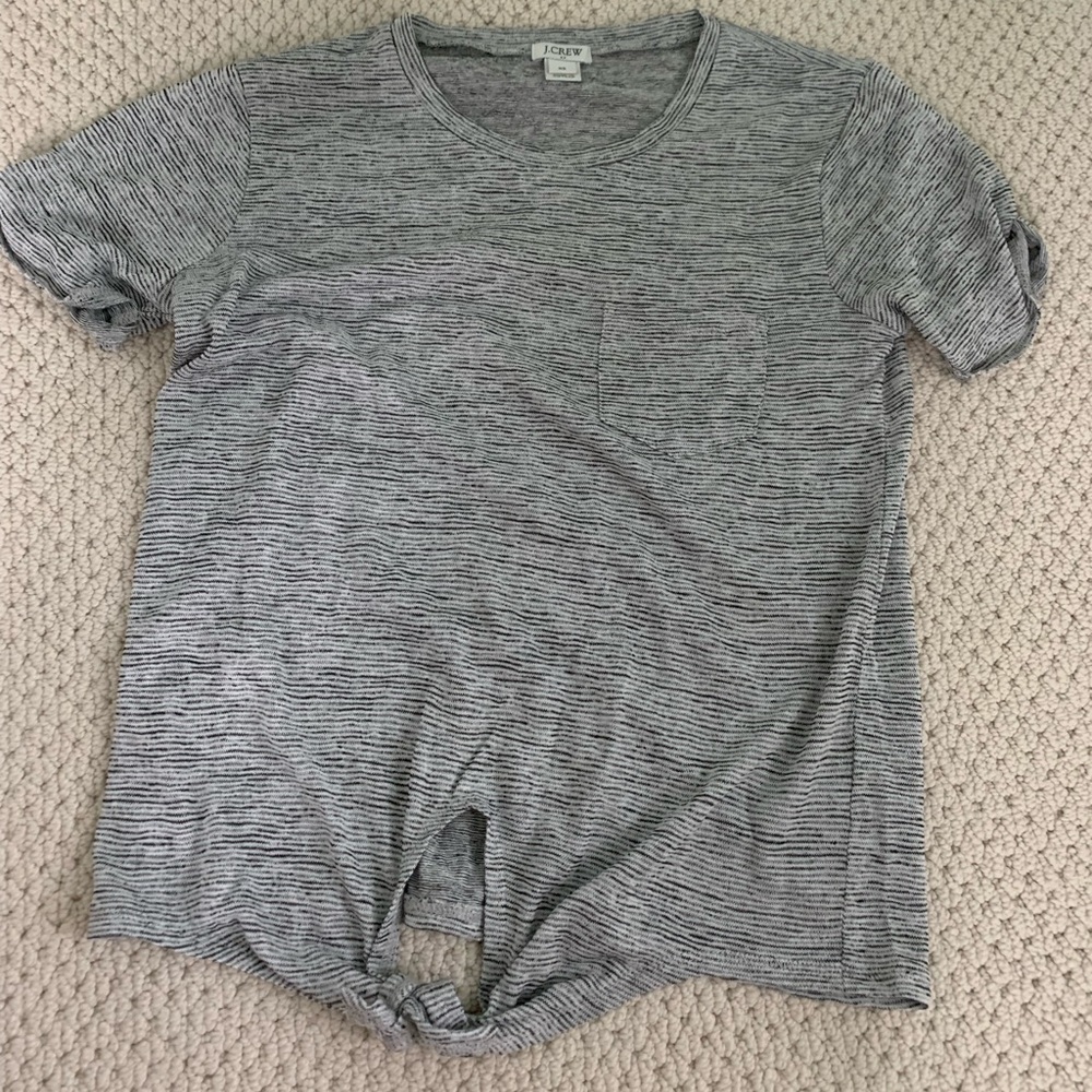 J. Crew Striped Tee with Front-Tie